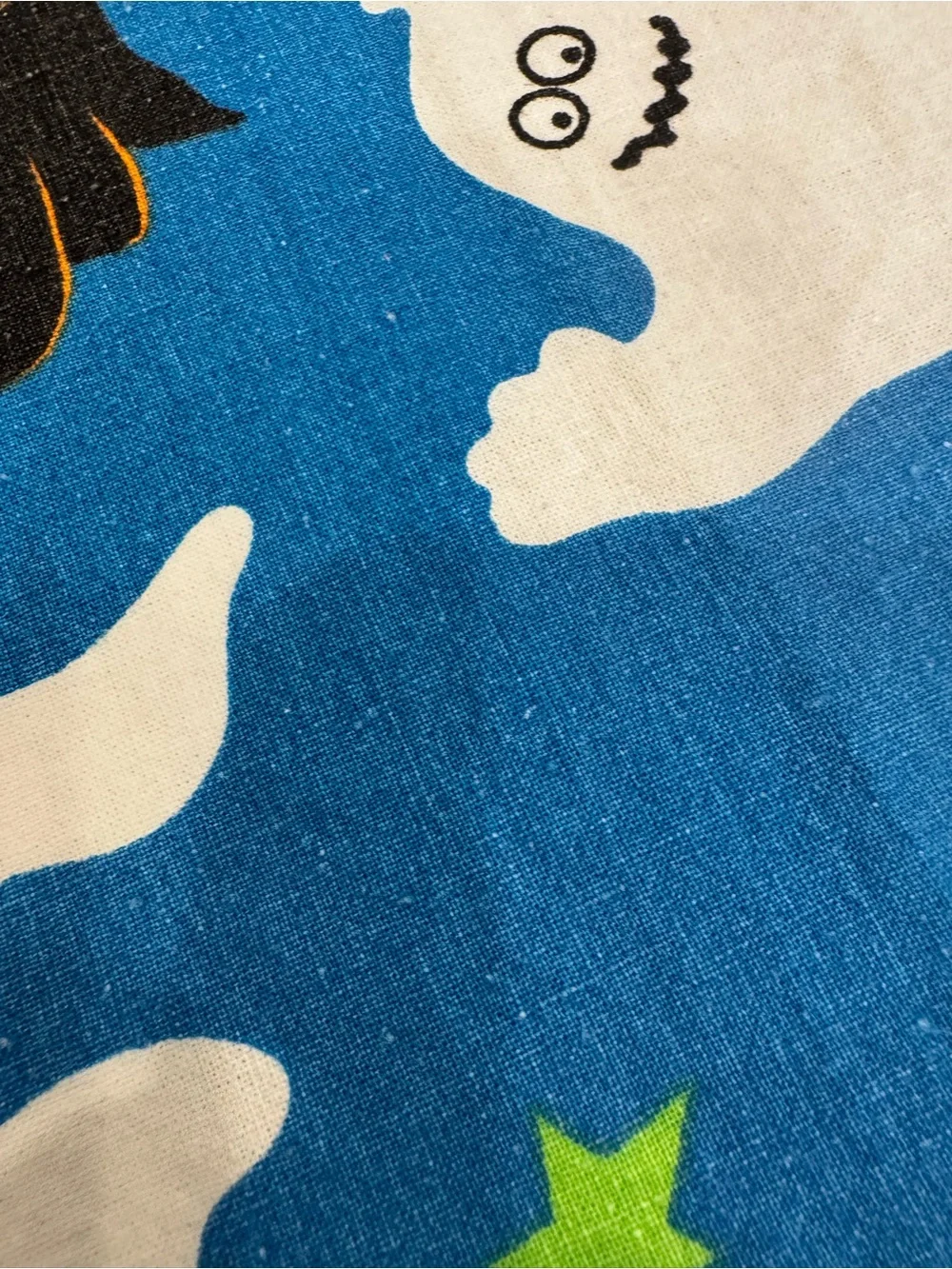 Vintage Halloween Tablecloth 56x77 Witches Ghosts Pumpkins Haunted House
